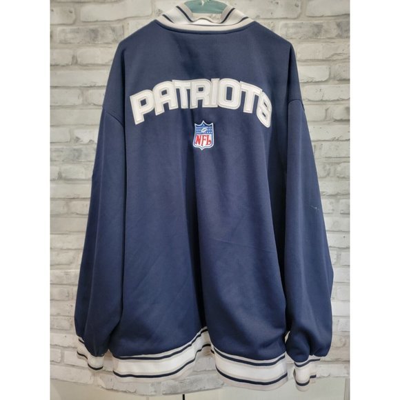 NFL Reebok New England Patriots 1/4 Zip Blue Heavy Pullover Jacket Men 3XL - Picture 9 of 12